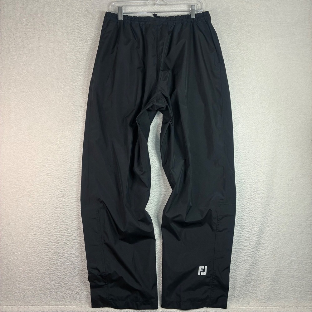 FootJoy DryJoys Golf Rain Pants Men L Black Hydrolite Waterproof Ankle Zip